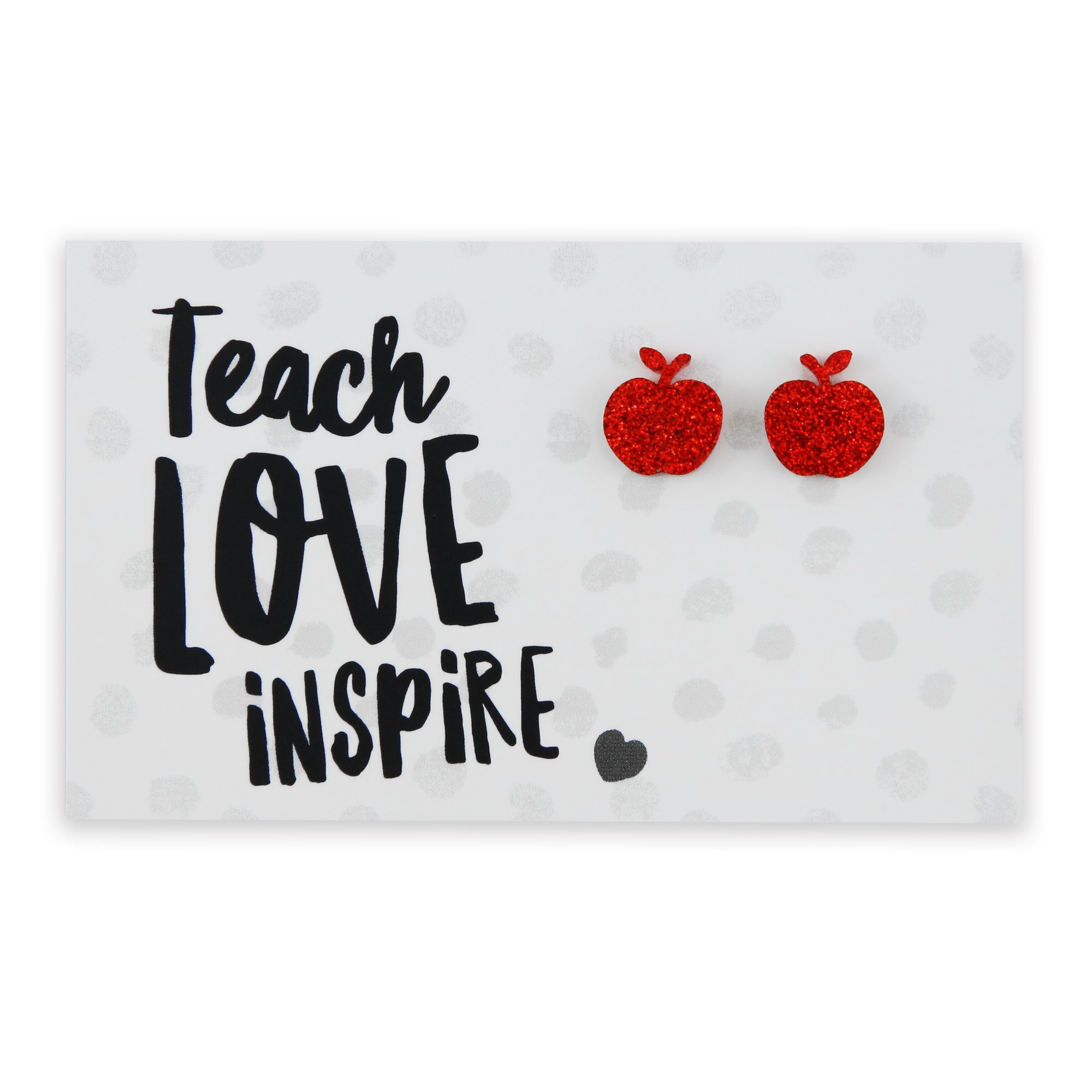 Sparkle Apple Acrylic Studs - Teach Love Inspire - Red Glitter (2308)