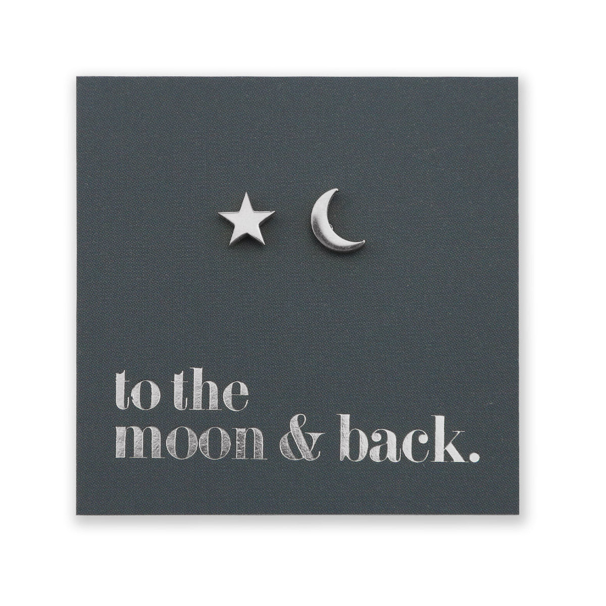 Stainless Steel Earring Studs To The Moon And Back STAR & MOON
