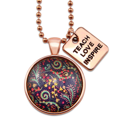 BOHO Collection - Rose Gold 'TEACH LOVE INSPIRE' Necklace - Wanderer (11162)