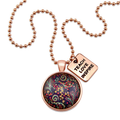 BOHO Collection - Rose Gold 'TEACH LOVE INSPIRE' Necklace - Wanderer (11162)