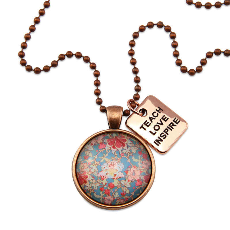 BOHO Collection - Vintage Copper 'TEACH LOVE INSPIRE' Necklace - Willow (10525)