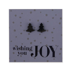 Stainless Steel Earring Studs - Wishing You Joy - CHRISTMAS TREE