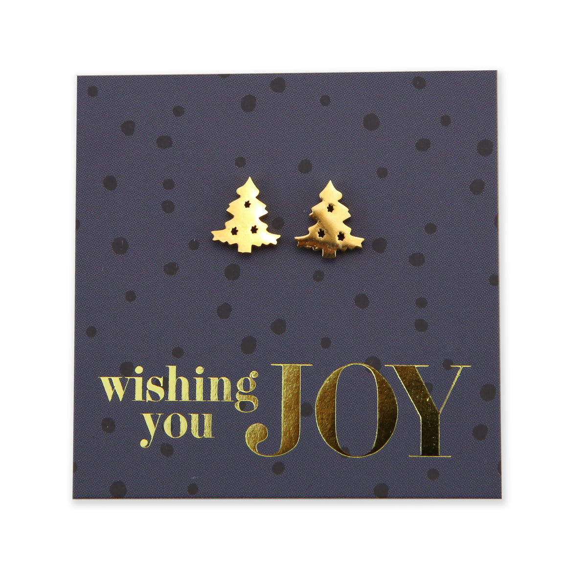 Stainless Steel Earring Studs - Wishing You Joy - CHRISTMAS TREE