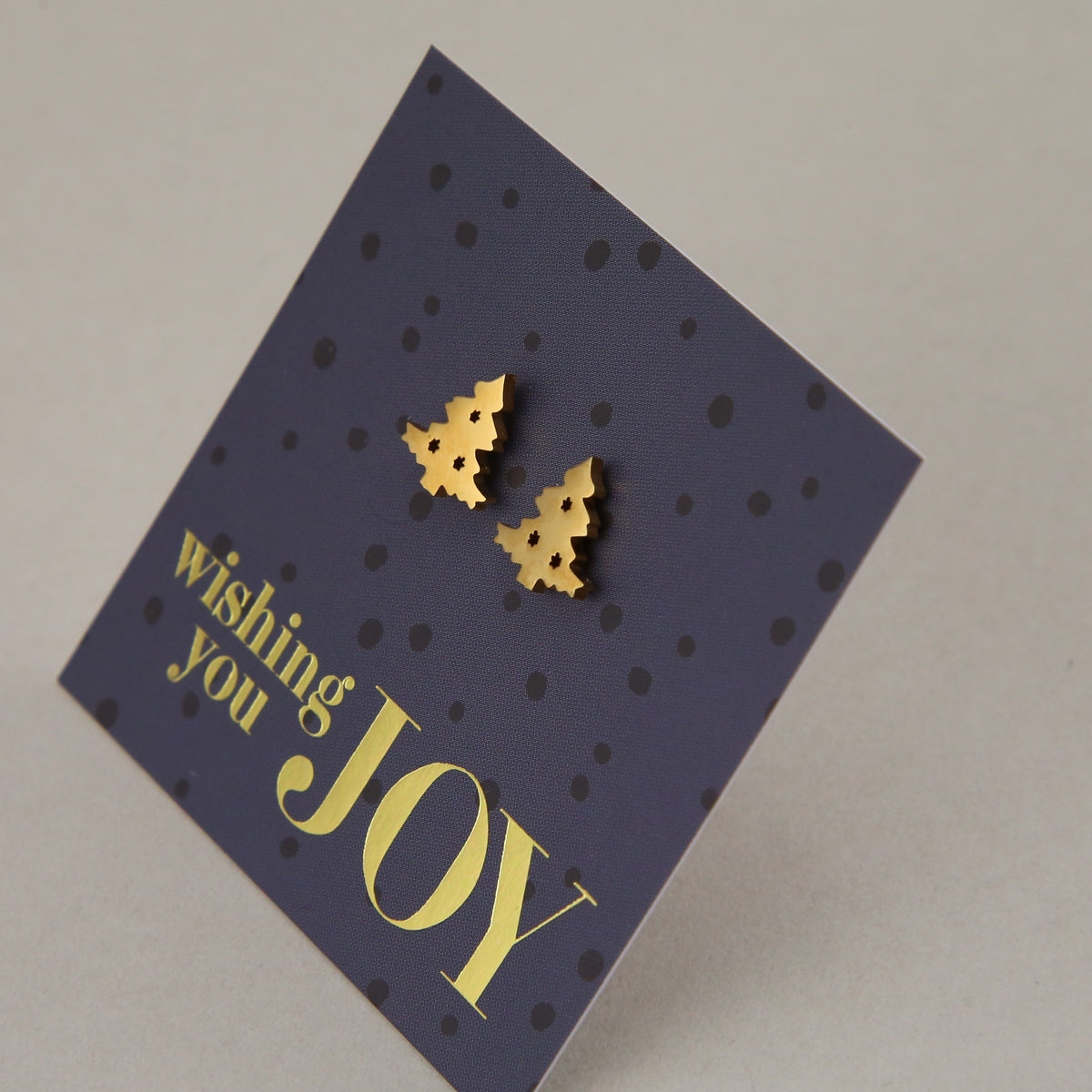 Stainless Steel Earring Studs - Wishing You Joy - CHRISTMAS TREE