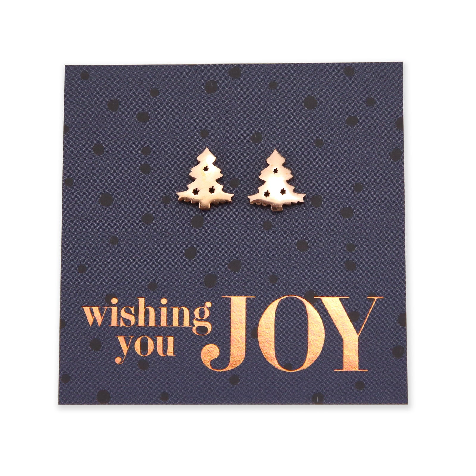 Stainless Steel Earring Studs - Wishing You Joy - CHRISTMAS TREE