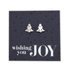 Stainless Steel Earring Studs - Wishing You Joy - Christmas Tree