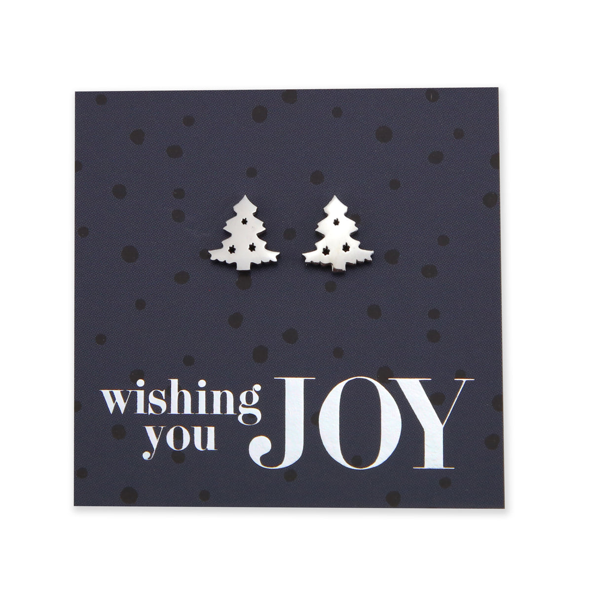 Stainless Steel Earring Studs - Wishing You Joy - CHRISTMAS TREE