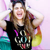 You Got This - Boxy Tee - Black with Colourful Print
