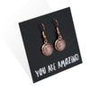 The STRONG WOMEN Collection - You Are Amazing - Rose Gold Dangle Earrings - Lionhearted Rose (9310)