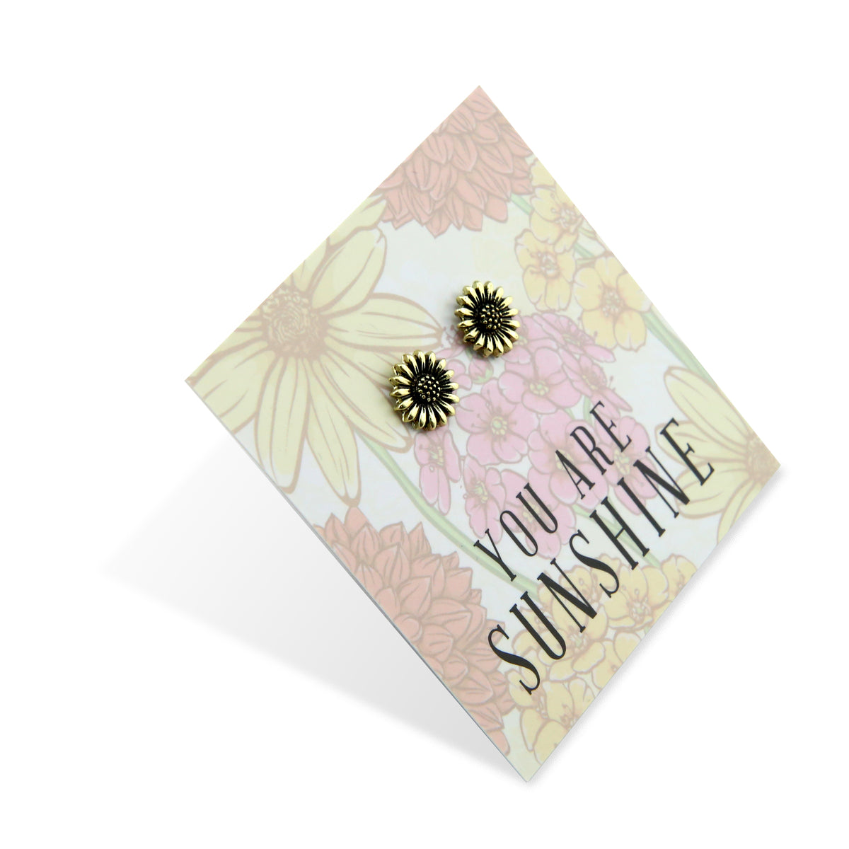 Wildflower Collection - You Are Sunshine - Sunflower Earring Studs - Gorgeous Gold (8811-R)