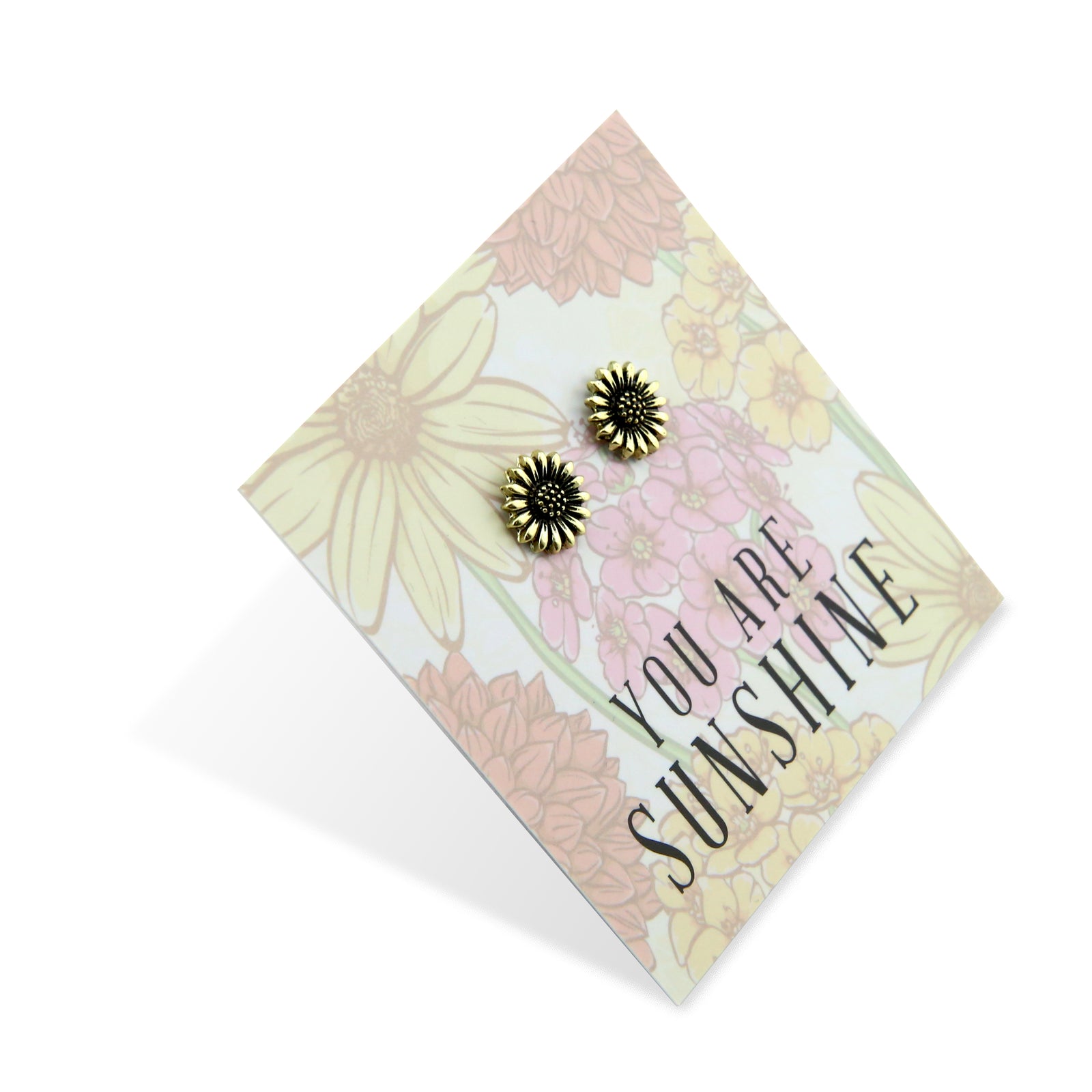 Wildflower Collection - You Are Sunshine - Sunflower Earring Studs - Gorgeous Gold (8811-R)
