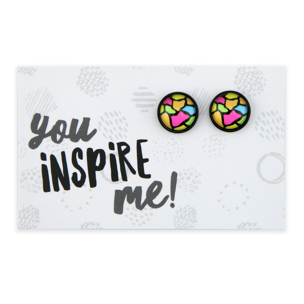 Strong Women Collection - You Inspire Me - Deluxe Stainless Steel Black Studs - Bright Giraffe (12334)