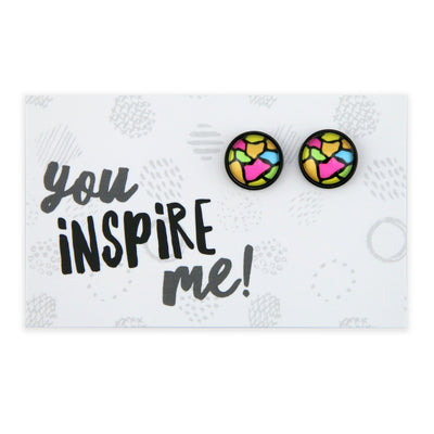 Strong Women Collection - You Inspire Me - Stainless Steel Black Studs - Bright Giraffe (12334)