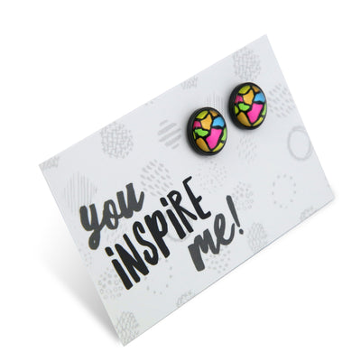Strong Women Collection - You Inspire Me - Stainless Steel Black Studs - Bright Giraffe (12334)