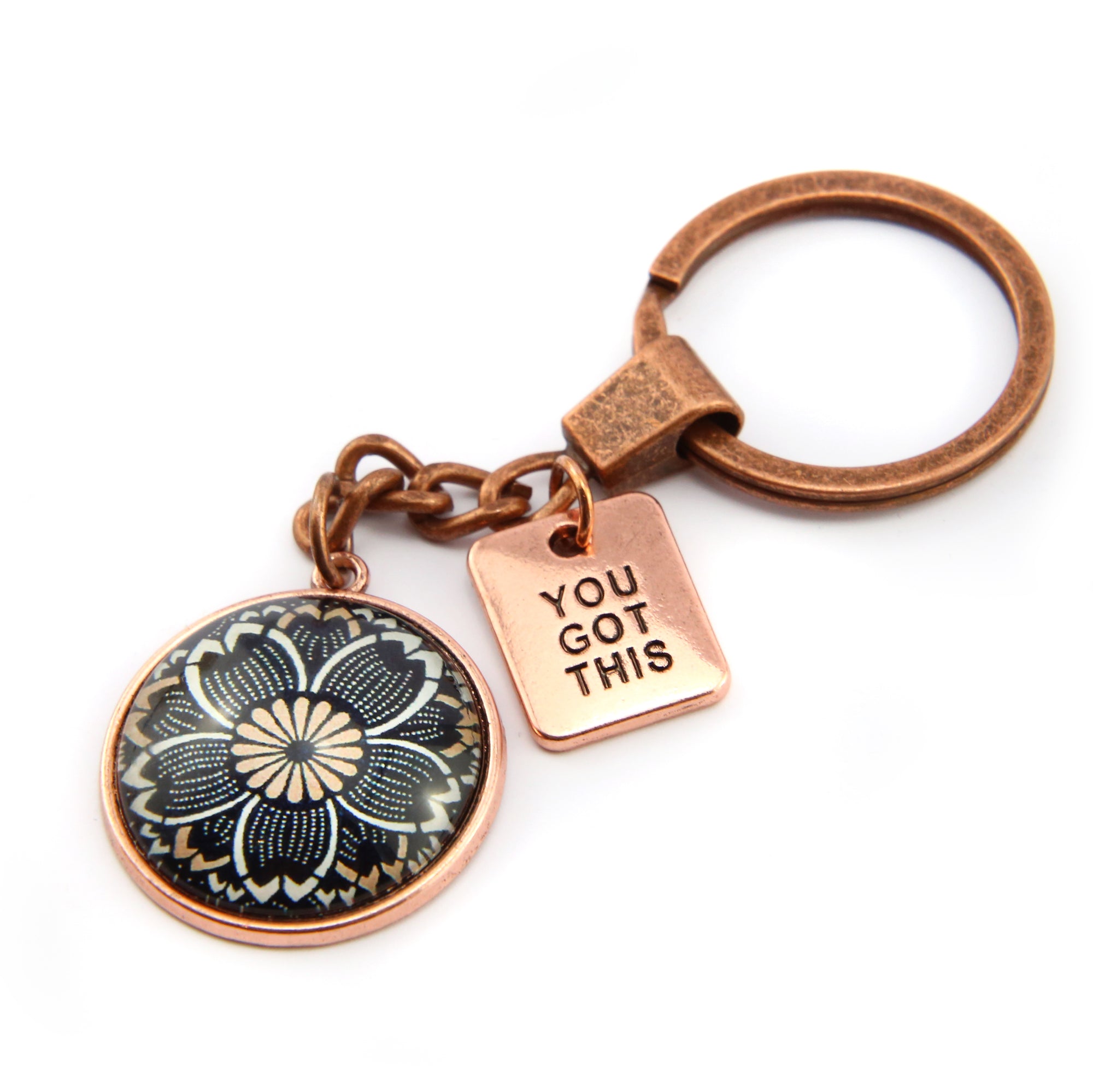 Vintage Rose Gold Keyring with 'YOU GOT THIS' charm - Buttercup (10154)