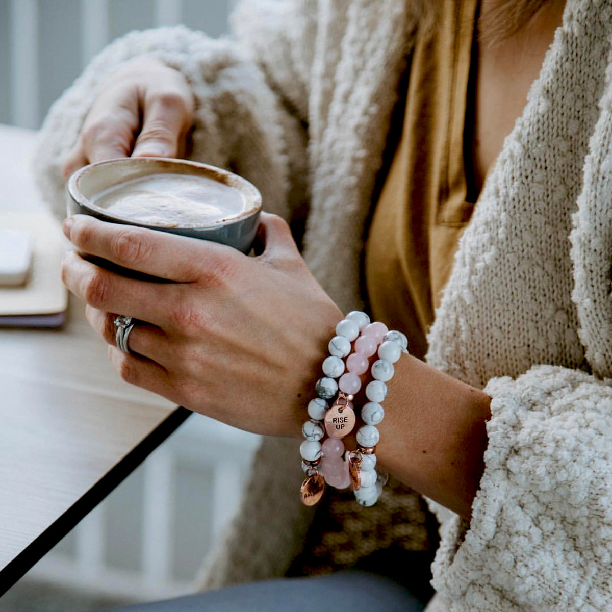 Create Your Own Bracelet - Stone Beads & Word Charm